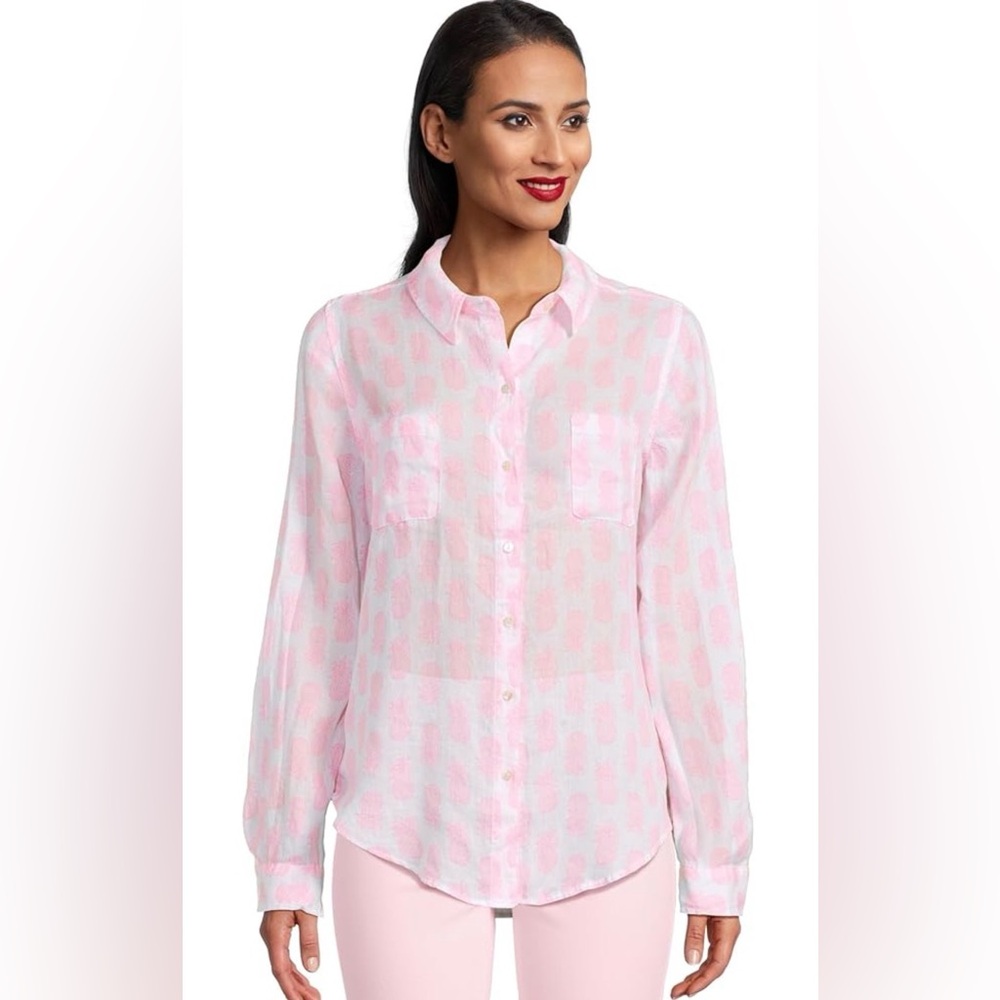 EUC Lilly Pulitzer Sea View Linen Shirt